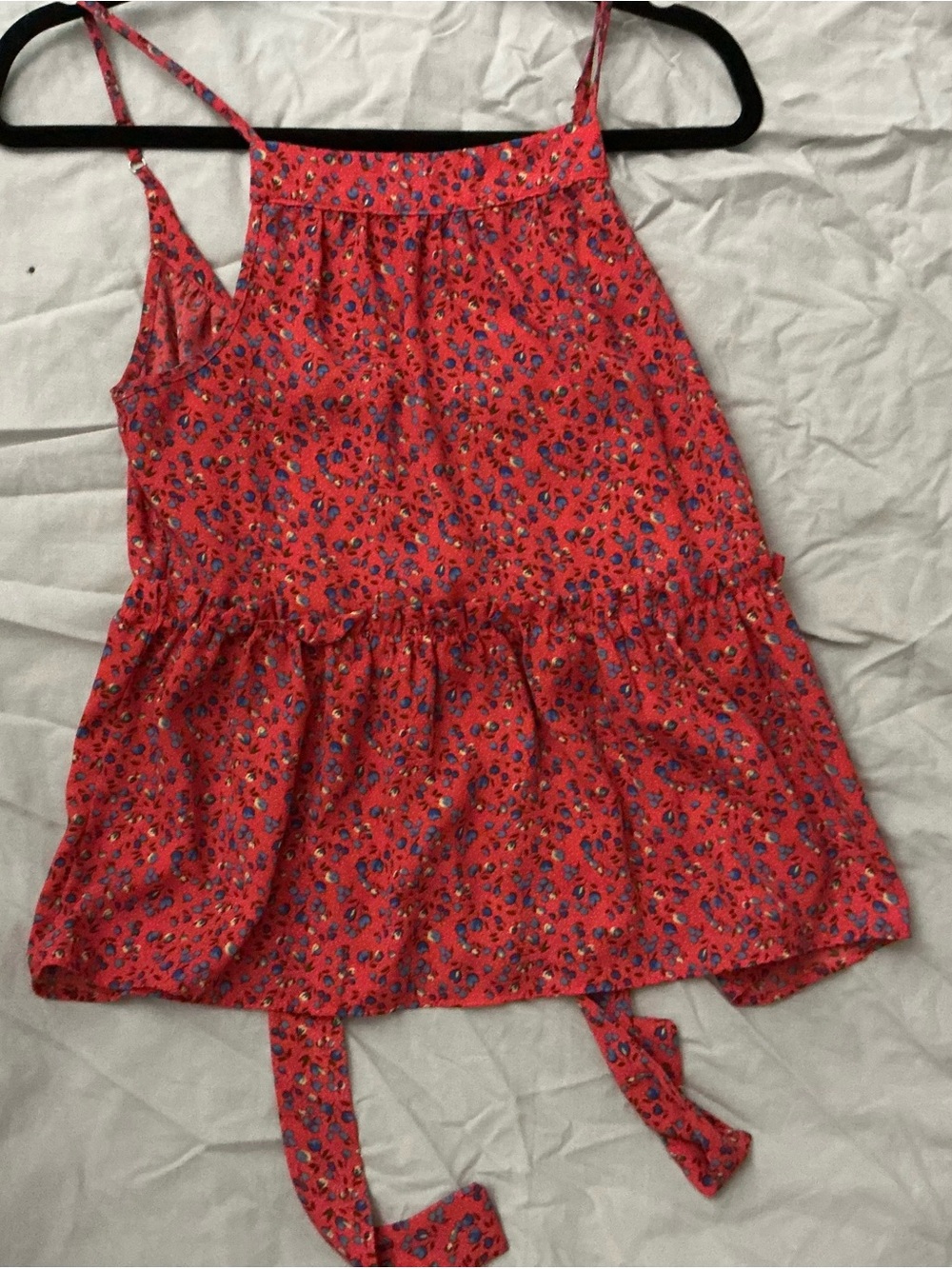 Women’s Red Floral Spaghetti-Strap Dress